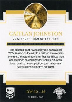 2023 NRL Traders Elite - 2022 Dally M Awards #DM30 Caitlan Johnston Back